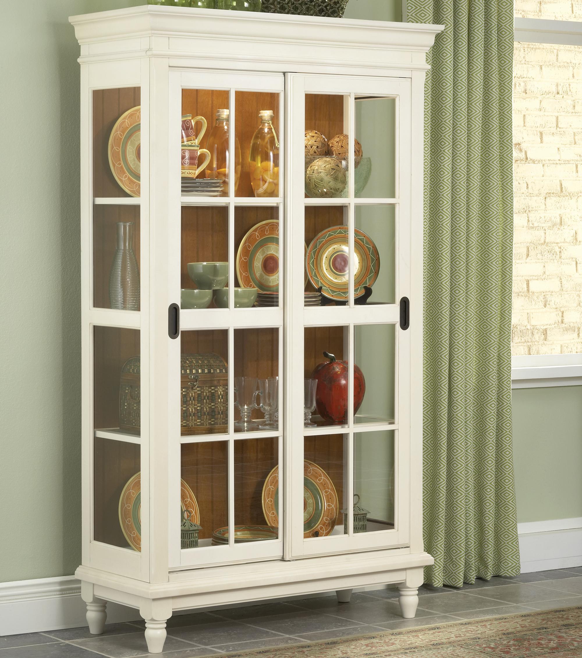Curio console table with glass deals doors